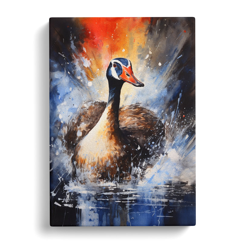 Goose Gestural - Wrapped Canvas, 76cm H x 50cm W x 3cm D