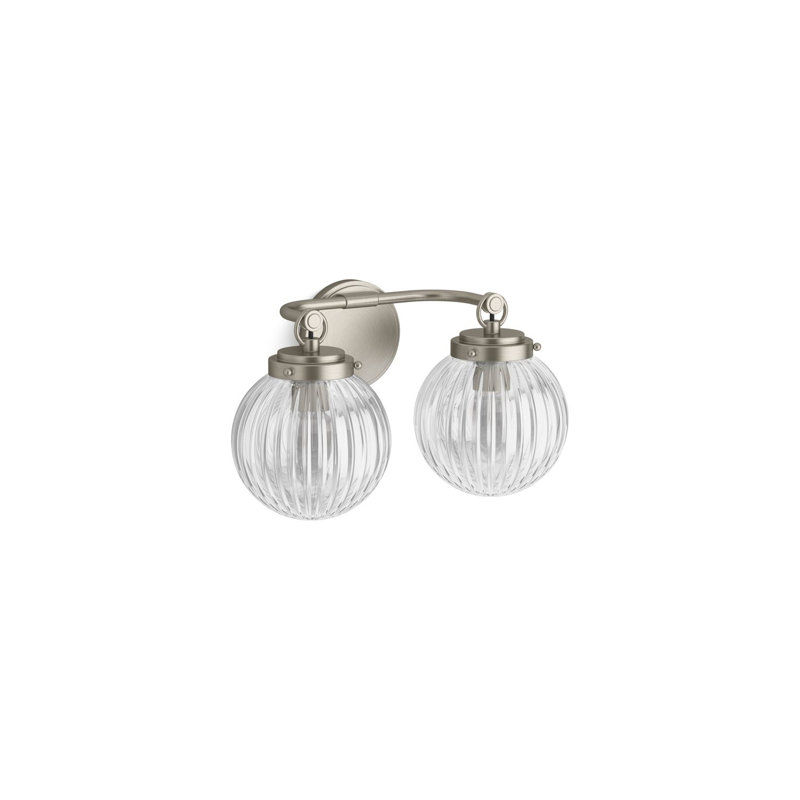 Embra By Studio McGee Two-Light Sconce, Brushed Nickel
