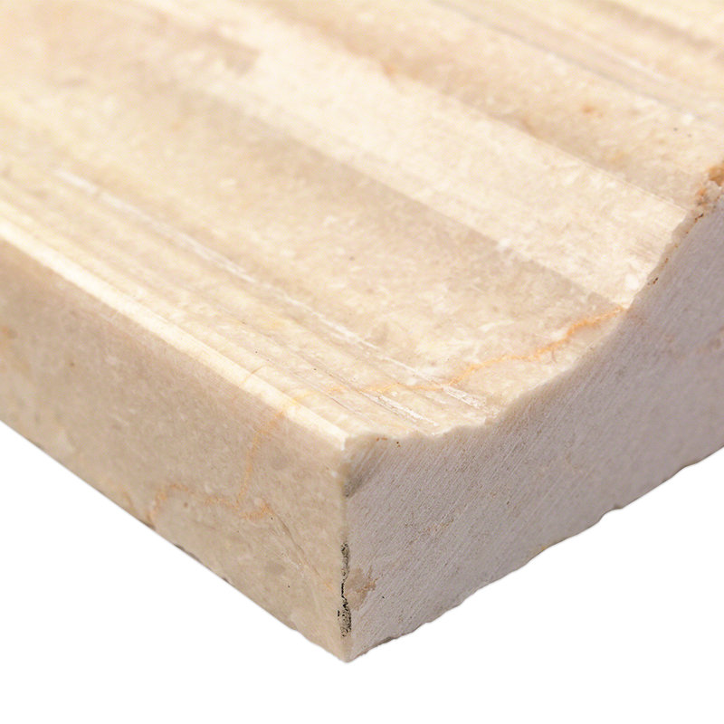 Crema Marfil Polished Marble Bullnose Tile Trim 4.75'' x 12''
