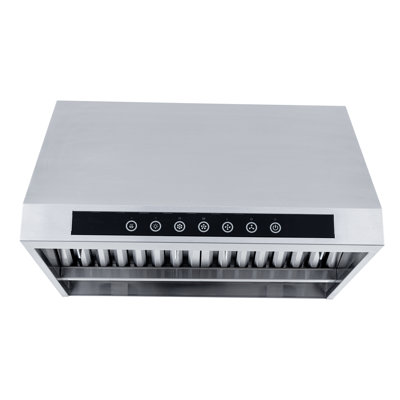 PROLINE 42-Inch Under-Cabinet Range Hood, 6-Inches Tall, Ducted, 1000 CFM, Stainless Steel, LED Lights, Dual Blower, Dishwasher-Safe Filters
