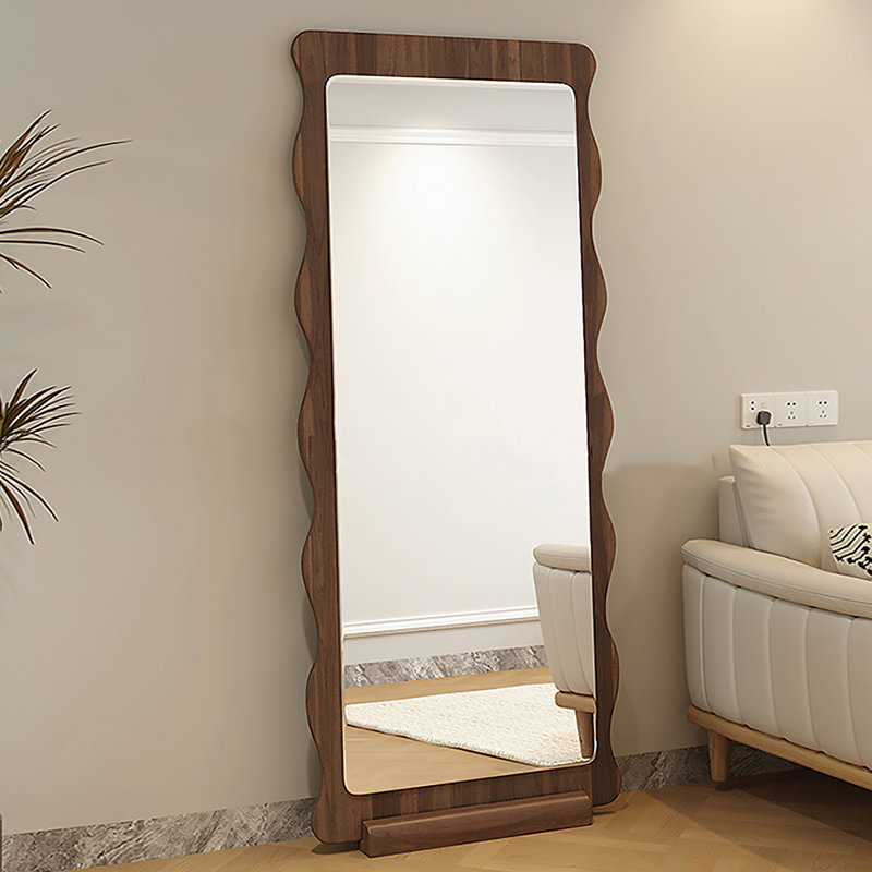 Miroir pleine grandeur de style médiéval, Brun mat, 43,31 po x 86,61 po