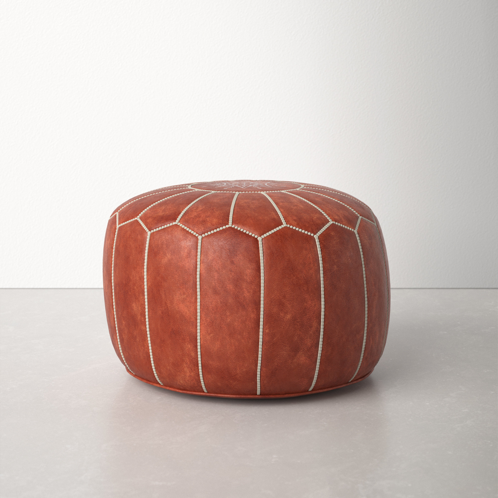 AllModern Richard 20" Wide Round Floral Pouf Ottoman & Reviews | Wayfair