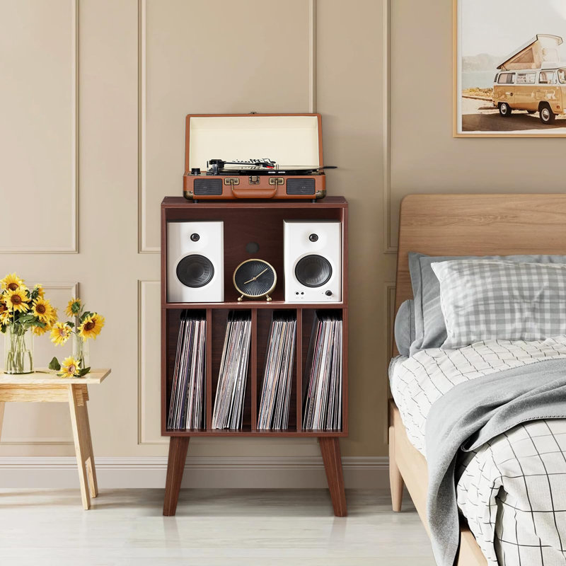 86.87 cm H Media Shelves, Brown