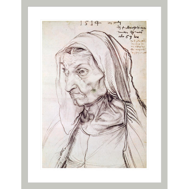 Portrait de la mère de l'artiste par Albrecht Dürer, impression giclée sur cadre, H 29,5 po x l 22,83 po