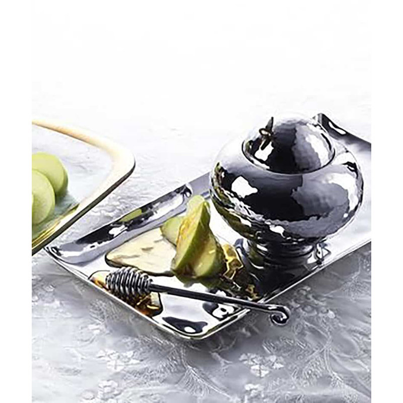 Aurora Handmade Stainless Steel Tray, 0.5" H x 11.5" W x 5" D