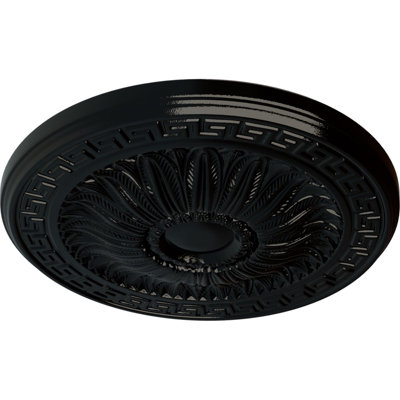 Endurathane Randee Ceiling Medallion, 20"OD x 1 3/8"P (Fits Canopies up to 3 7/8"), Hand-Painted Black Pearl Finish