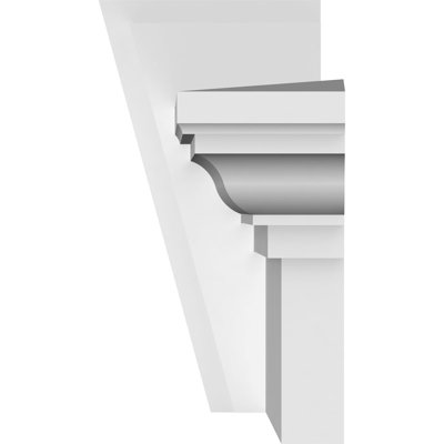 Endurathane Traditional Crosshead w/ Deco Keystone, 123" Bottom Width x 126 1/2" Top Width x 6"H x 1"P, Factory Primed