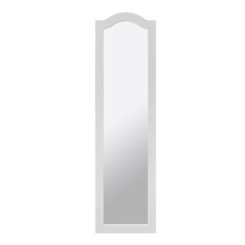 Solid Wood Rectangle Leaning Full Length Mirror, White