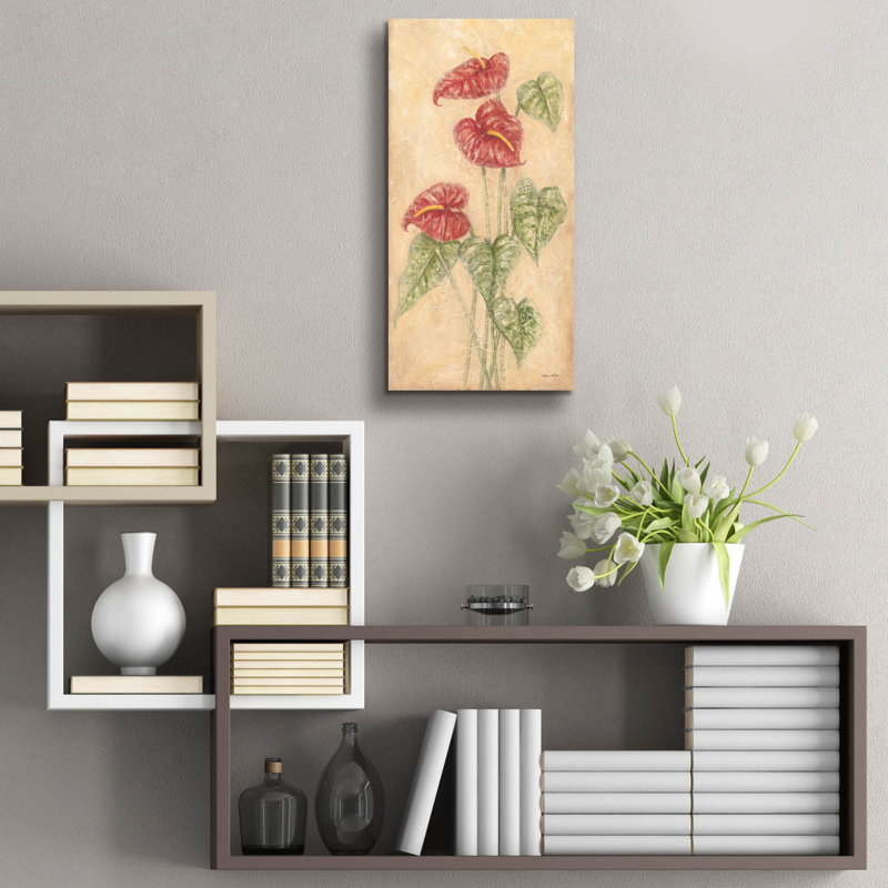 «Tropical Flowers 4» par Cheri Blum, art mural en verre acrylique, H 24 po x l 12 po