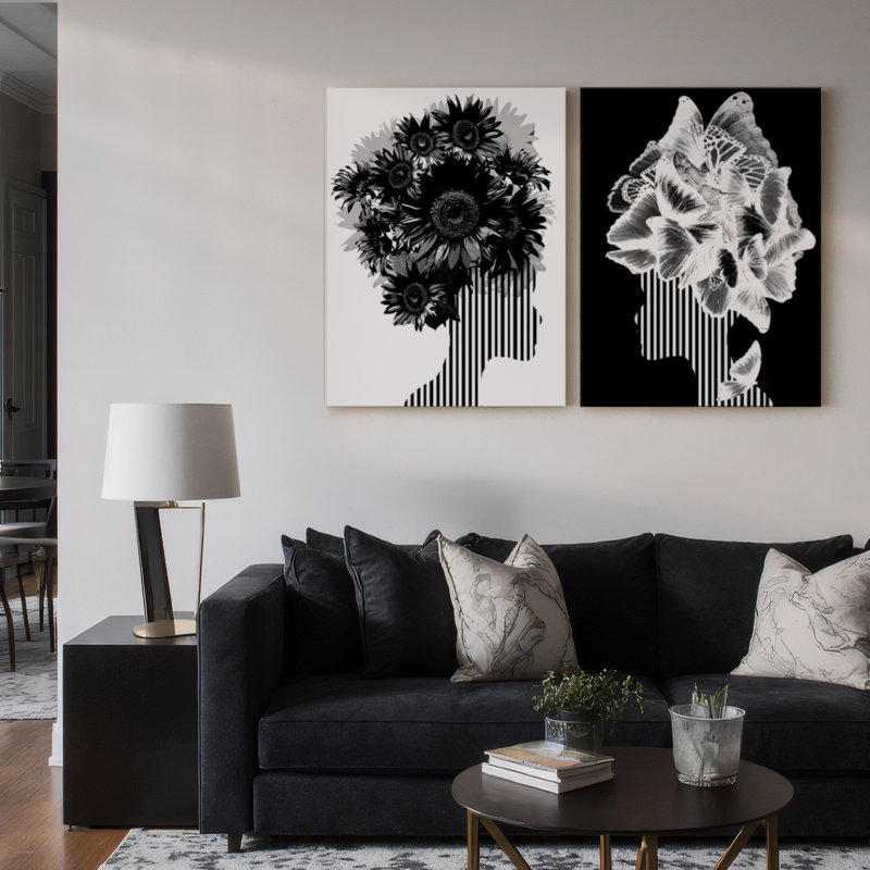 «Mod Swag II» par ChiChi Decor - ensemble de 2 reproductions d'art graphique sur toile tendue, H 16 po x l 24 po x P 1,5 po