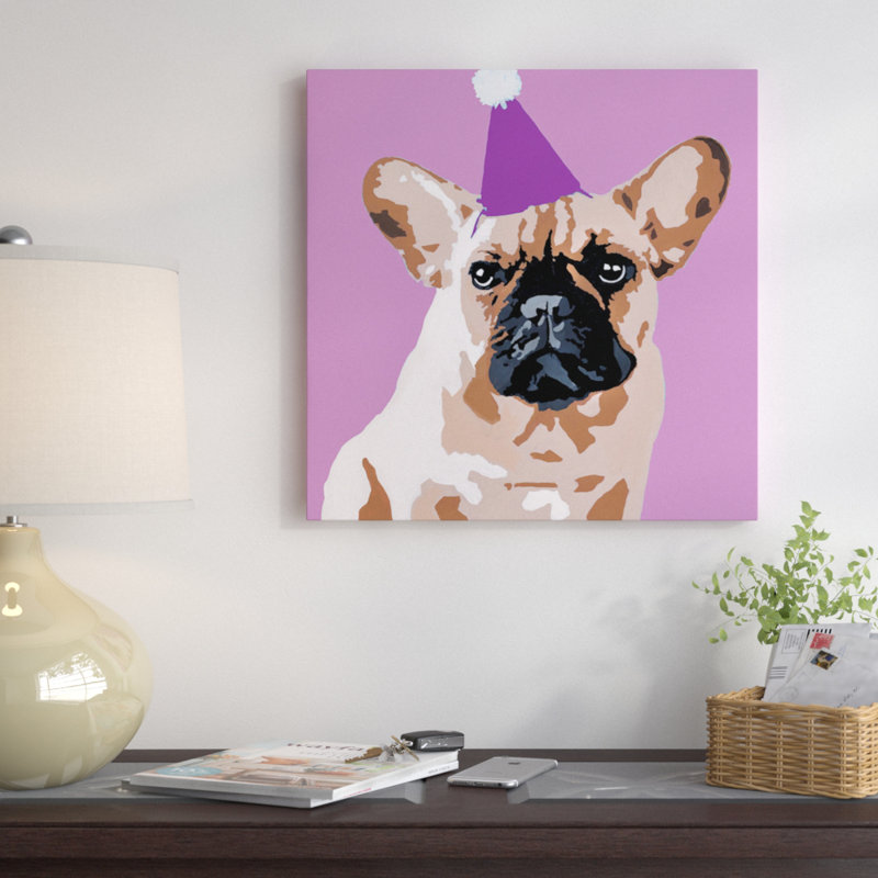 « milo on violet », reproduction d’art sur toile tendue, H 26 po x l 26 po x P 1,5 po, Toile tendue, Pas de tapis