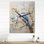 Minimalisme, oiseaux du paradis, fleurs de cerisier - Horloge murale moderne oiseaux du paradis