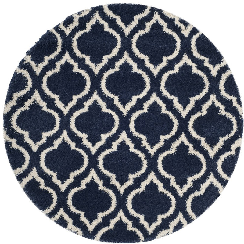Darrold Hudson Shag Performance Geometric Rug, Round 3'