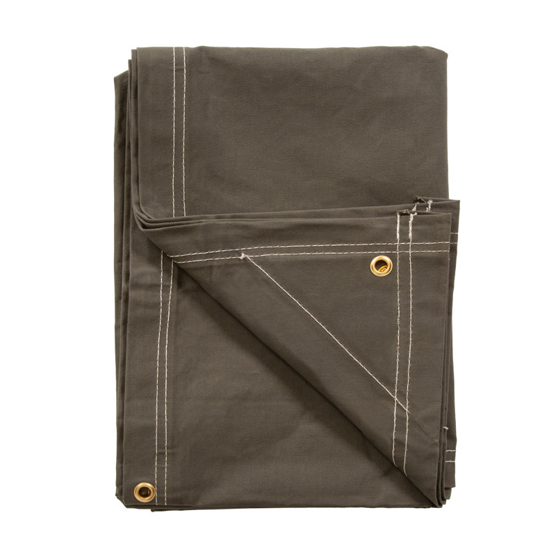 Heavy Duty Green Cotton Canvas Tarp with Brass Grommets