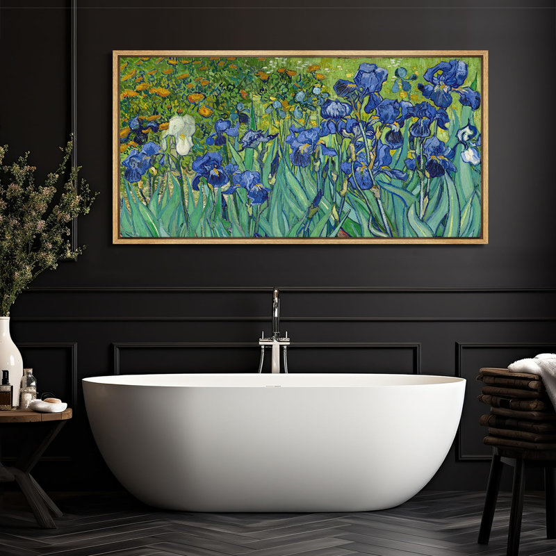 Iris de Vincent Van Gogh, reproduction d'art sur toile, H 30 po x l 60 po, Naturel