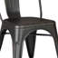 Ensemble de 4 chaises de salle à manger empilables en métal, dossier à lattes industriel moderne, support robuste en croix, conception portable et peu encombrante-1523541460
