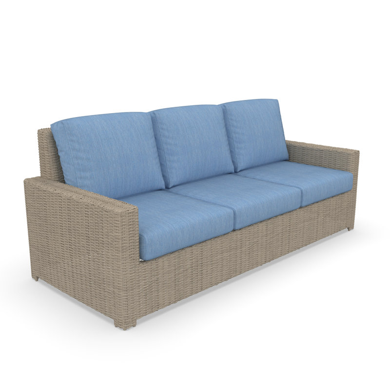 Henri 3 Seat Sofa With Sunbrella Cushions, Cast Ocean