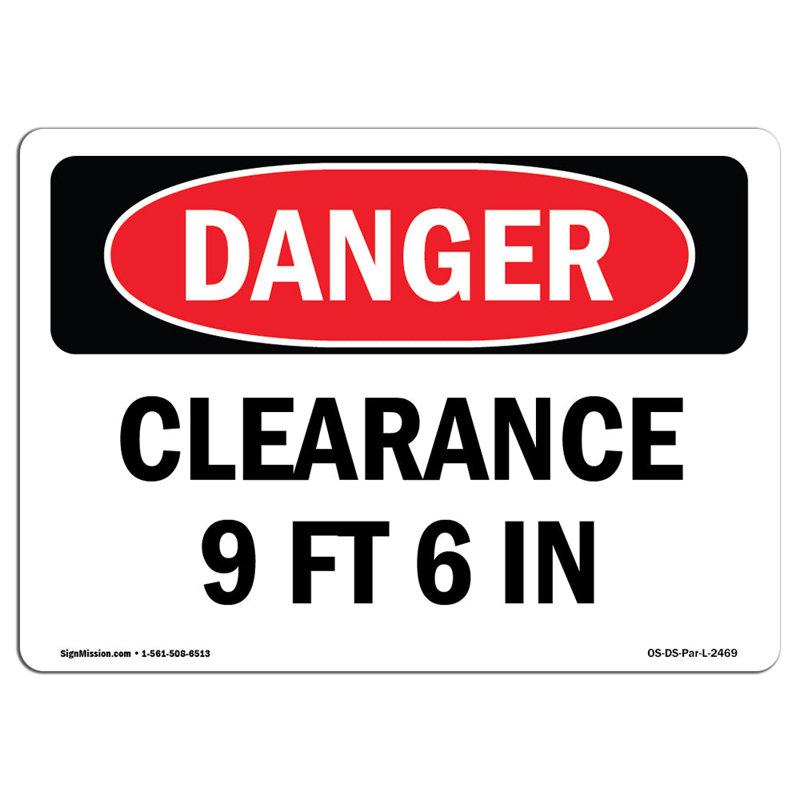 Signe de danger, H 12 po x l 18 po x P 0,1 po