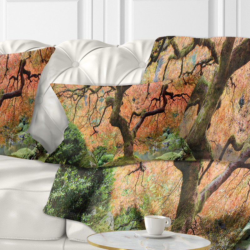 Old Japanese Maple Tree - Landscape Printed Pillow