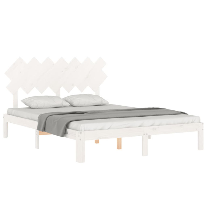 Bed Frame with Headboard, 200 x 200cm, Honey Brown