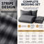 Stripe Duvet Cover Complete Bedding Set - Microfiber Duvet, Fitted Sheet & Pillowcases-120238804-120238806