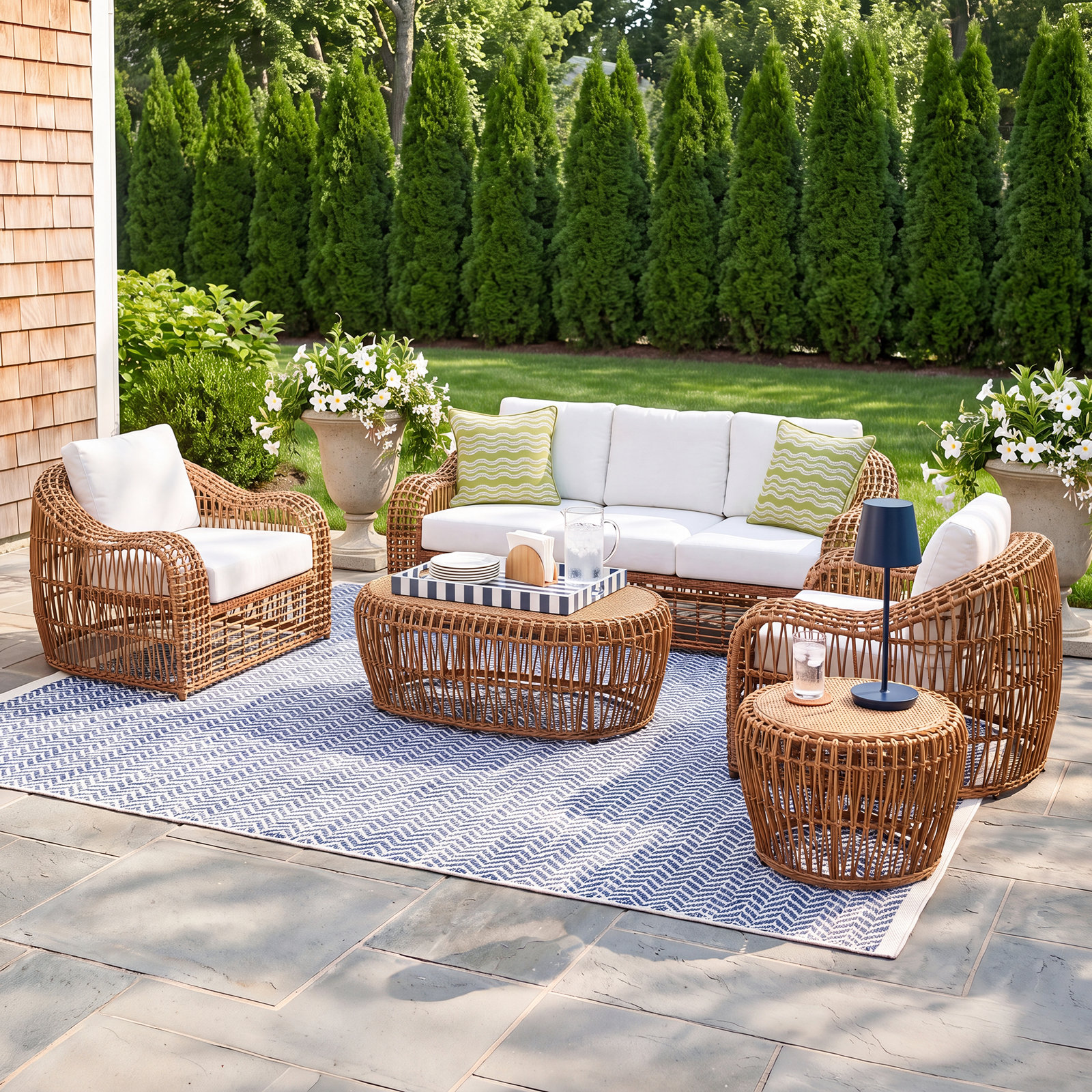 Alyshia 5-Person Sunbrella® Patio Seating Group