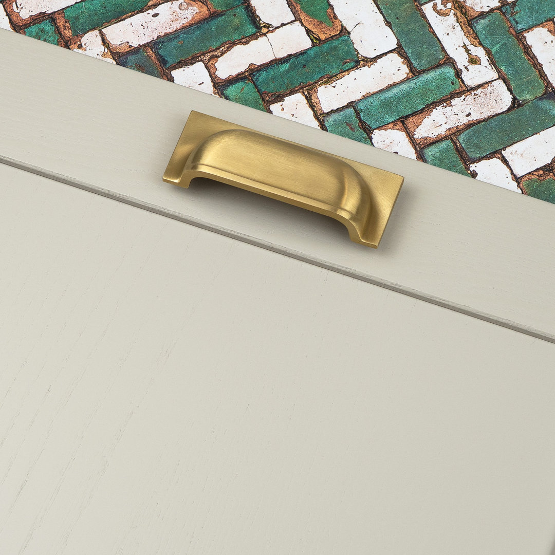 34mm Satin Brass Knob w/ Backplate