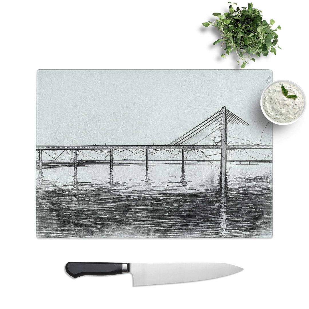 Tempered Glass Oresund Bridge Chopping Board