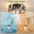 17.7" 4-Light Flush Mount Brown Wagon Wheel Ceiling Fan Light, 7-Blade Fandelier with Remote Control and Reversible DC Motor for All-Season Use-170674440