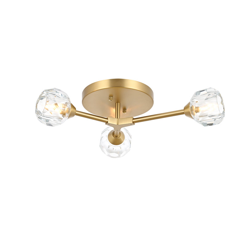 Plafonnier encastré en cristal Halfon, Or