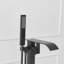 Robinet de baignoire autoportant à poignée simple avec douchette en laiton Noir mat