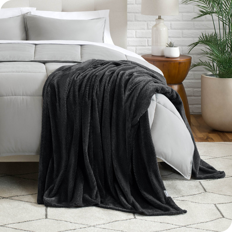 Couverture texturée Microplush, Double/Grand, Noir