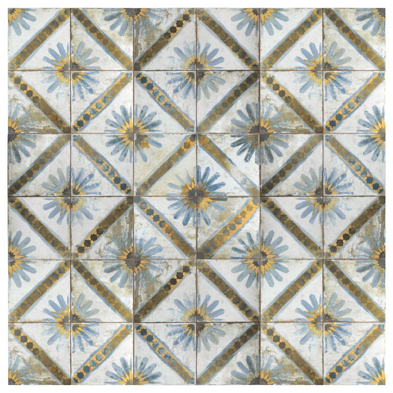 Kings Marrakech 18" x 18" Ceramic Patterned Wall & Floor Tile