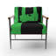 Fauteuil d'appoint rembourré vert et noir Walt Crossing Paths II-1071889101