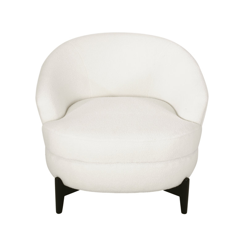 Hannon Upholstered Armchair, White Polyester Blend Incorrect