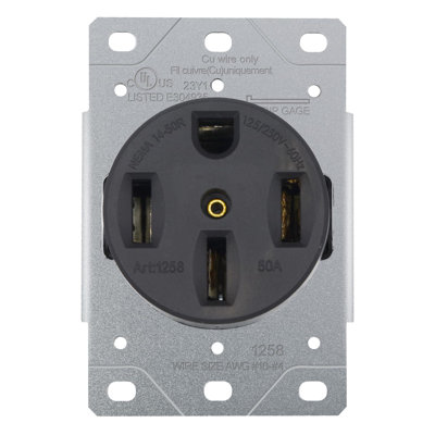 Prise encastrée 50 A NEMA 14-50R, 3P, 4W 125 / 250V