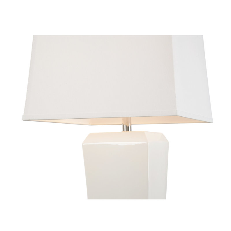 Albion Table Lamp, White Glaze