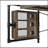 Weathered Oak & Black Finish Writing Desk