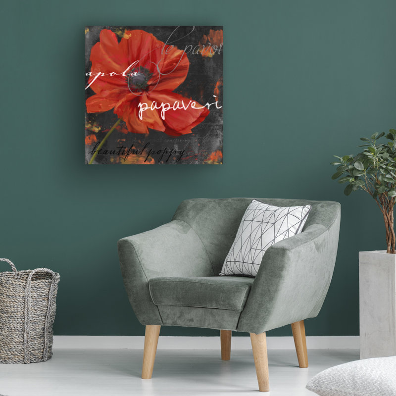 Art sur toile «Bachelo Sasha Le Pavot V», H 18 po x l 18 po