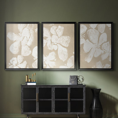 Ghost Petal I - Toile tendue avec châssis sur mesure - 3 pièces
