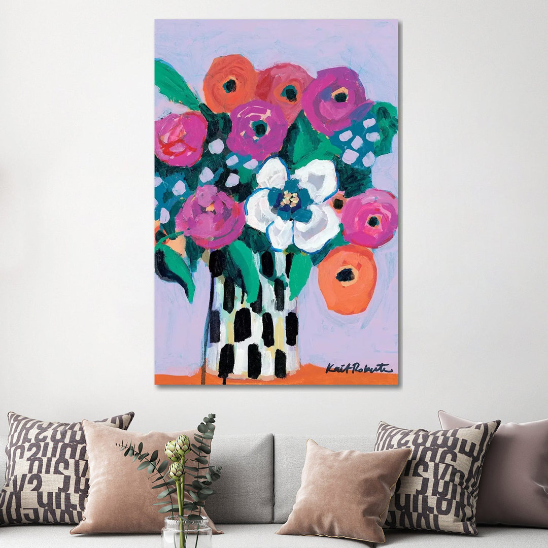 Bouquet On Lilac by Kait Roberts - Wrapped Canvas Gallery-Wrapped Canvas Giclée