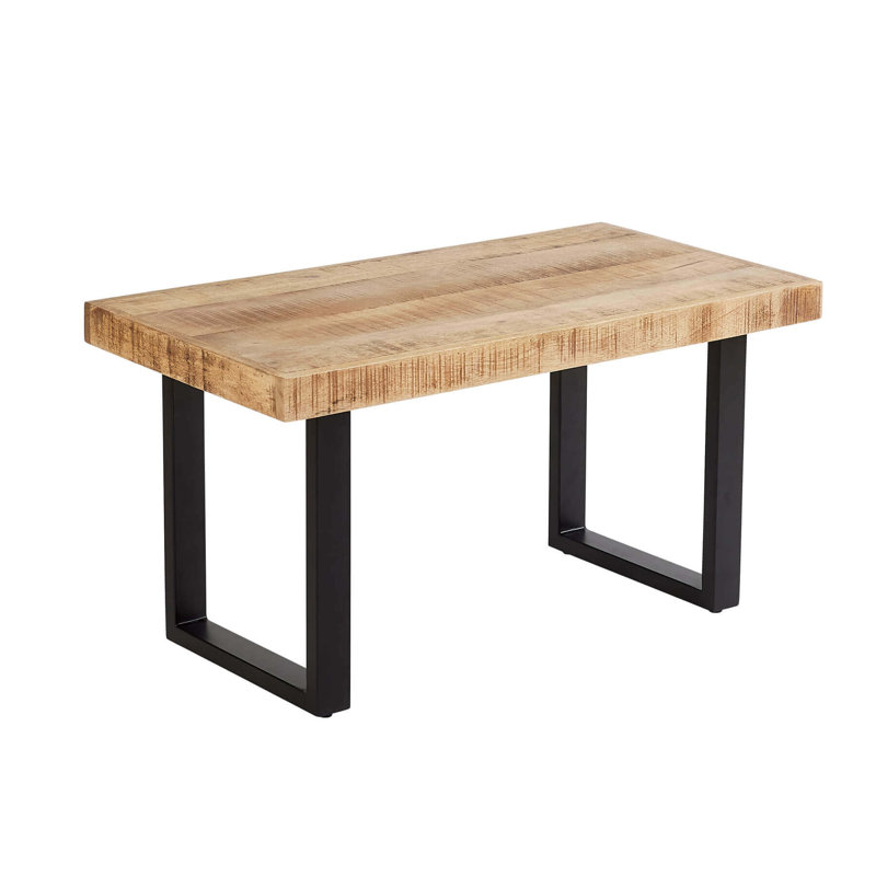Macau Industrial Solid Wood and Metal Coffee Table, 45cm H x 85cm W x 45cm L