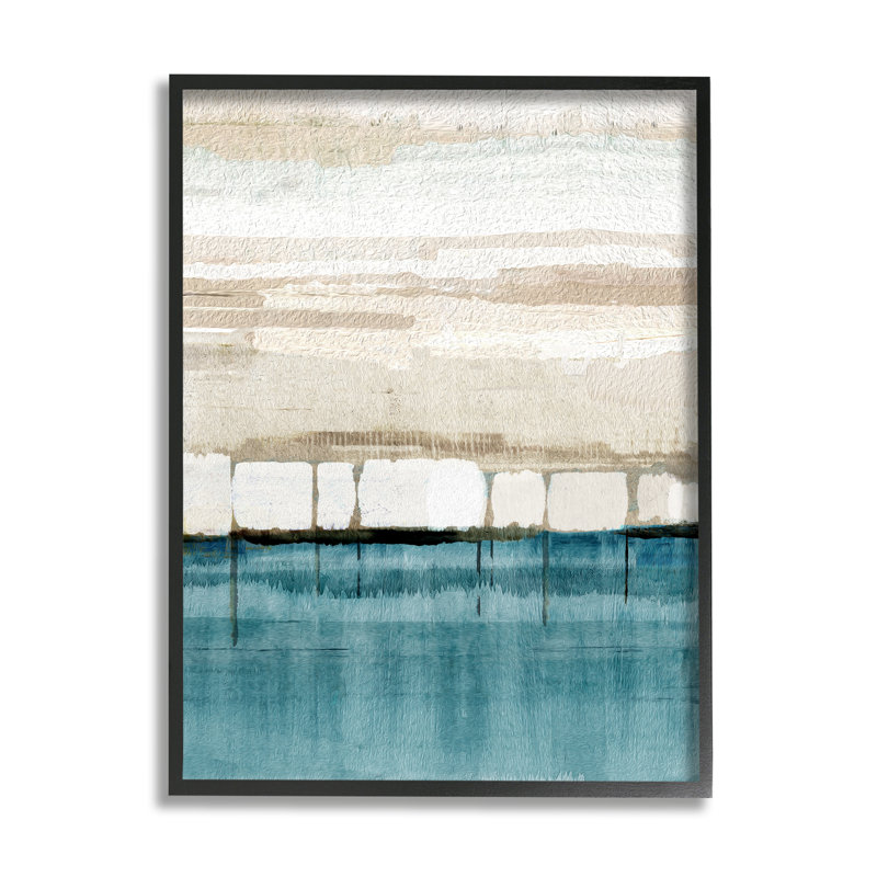 «Modern Landscape Abstraction», reproduction sur bois encadrée, Giclée encadrée noir minuit, H 14 po x l 11 po x P 1,5 po