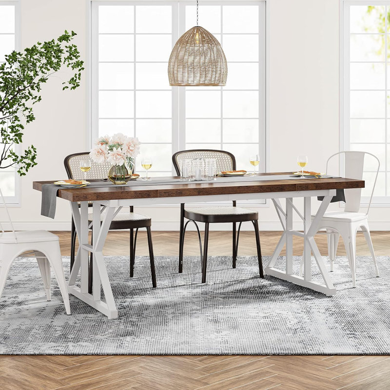 Galatea Metal Base Dining Table, White