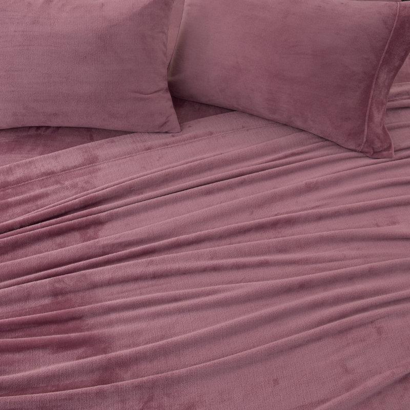 King Rose Velvet Plush Microfiber Deep Pocket Sheet Set