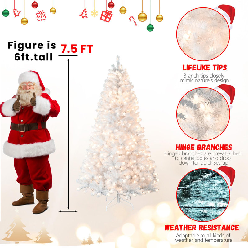Arbre de Noël artificiel avec lumières DEL, H 9 pi