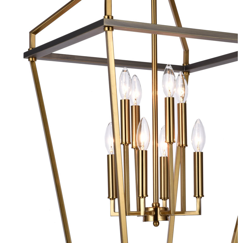 Luminaire suspendu géométrique 8 lumières lanternes Diez
