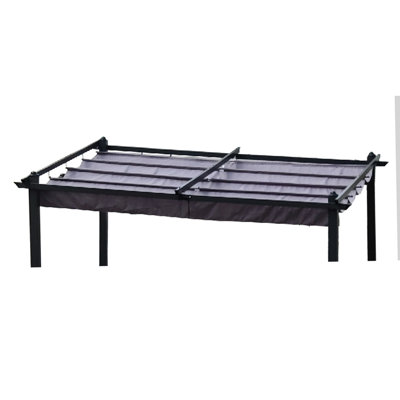 Auvent de remplacement pour pergola d'extérieur 10 pi x 10 pi -, Résistant, Hydrofuge, Installation simple, Gris rétractable gris, Protégé, Eau, Installation