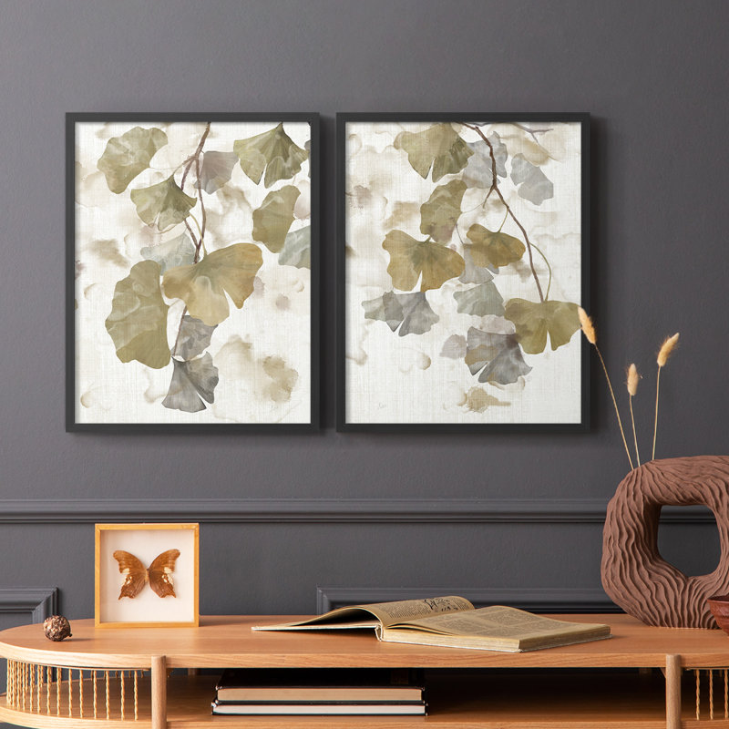 Reproduction encadrée Ginkgo Accent I-Premium - prête à être accrochée - aucun clou requis - aucun clou requis