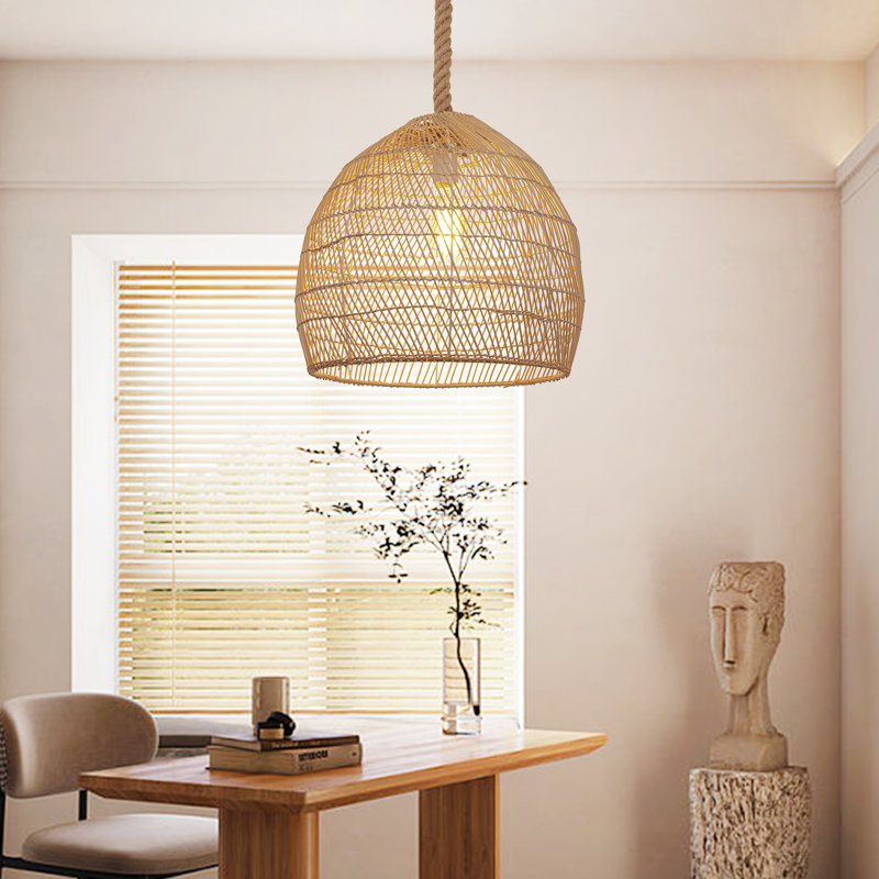 Luminaires suspendus en rotin et osier en bambou, lanterne en bambou pour salon, salon de thé et café